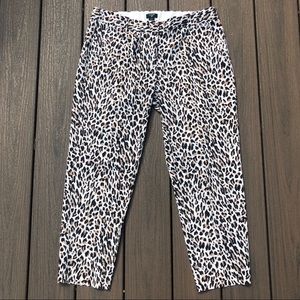 J Crew city fit leopard print ankle pant